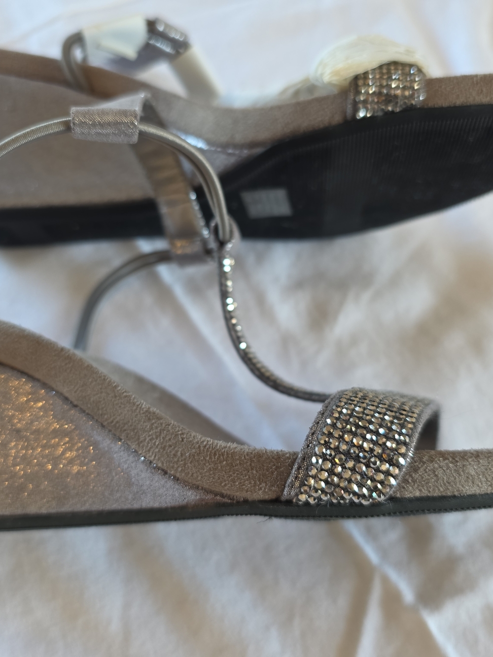 Style & Co. Silver T-Strap Wedge Sandals 7.5 NWT - Picture 6 of 6